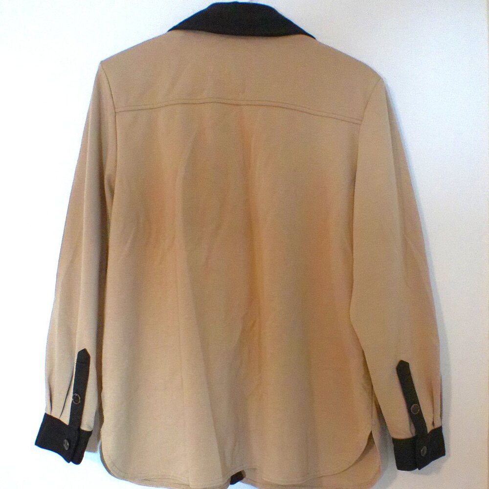 Brownstone Studio Beige & Black Contrast Button Jacket LG #1462 - Picture 4 of 4